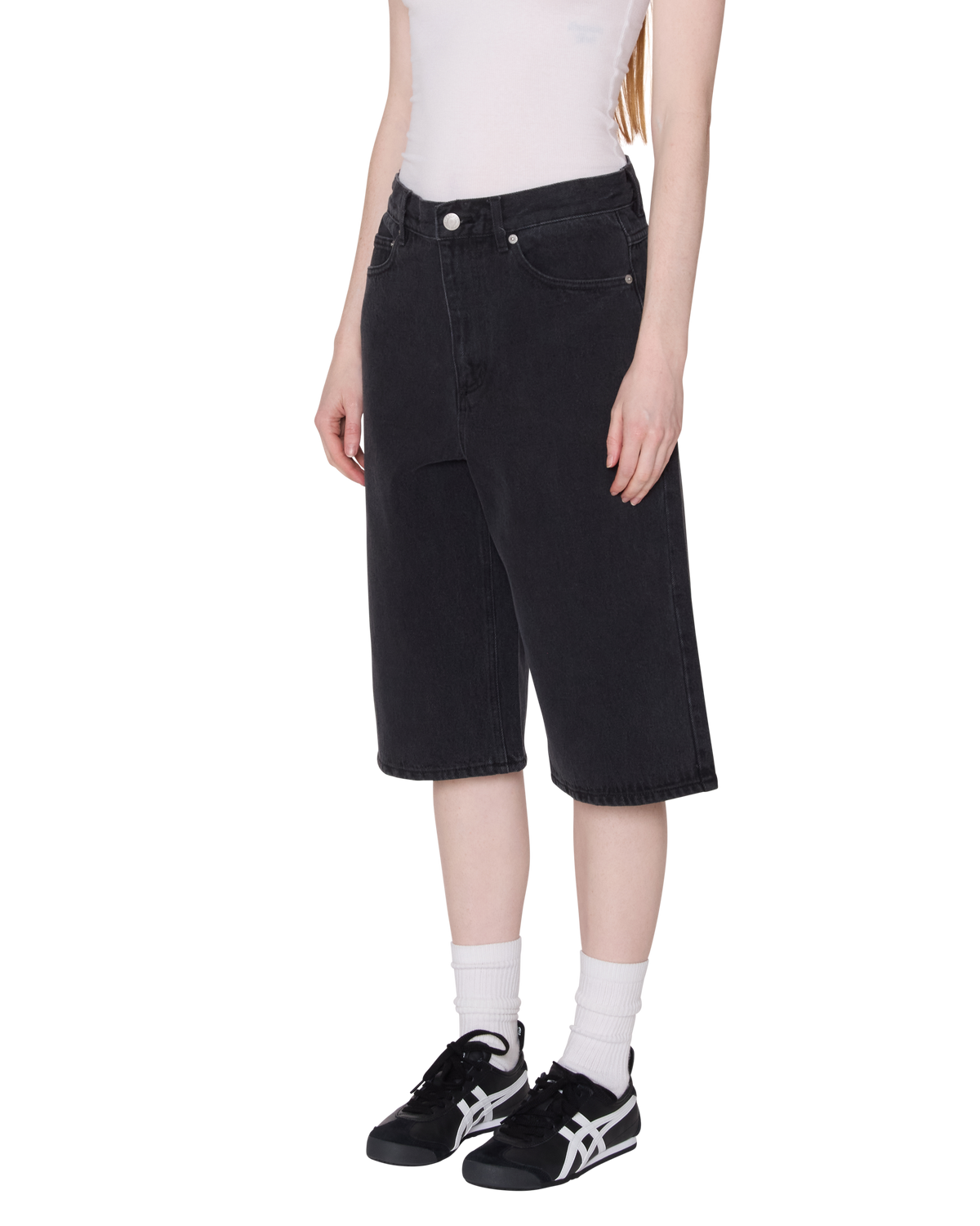 Obey - Karina Long Denim Short - Washed Black -