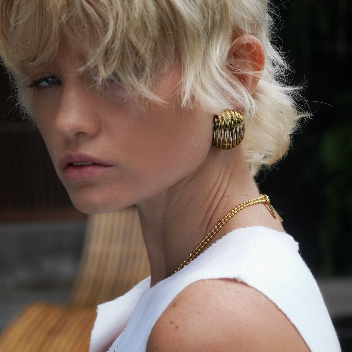 Celeste Starre - Down by the Seashore Earrings - White Gold -