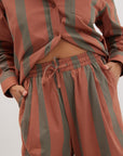 Richer Poorer - Venice Drawstring Pant - Russet Sage Stripe -