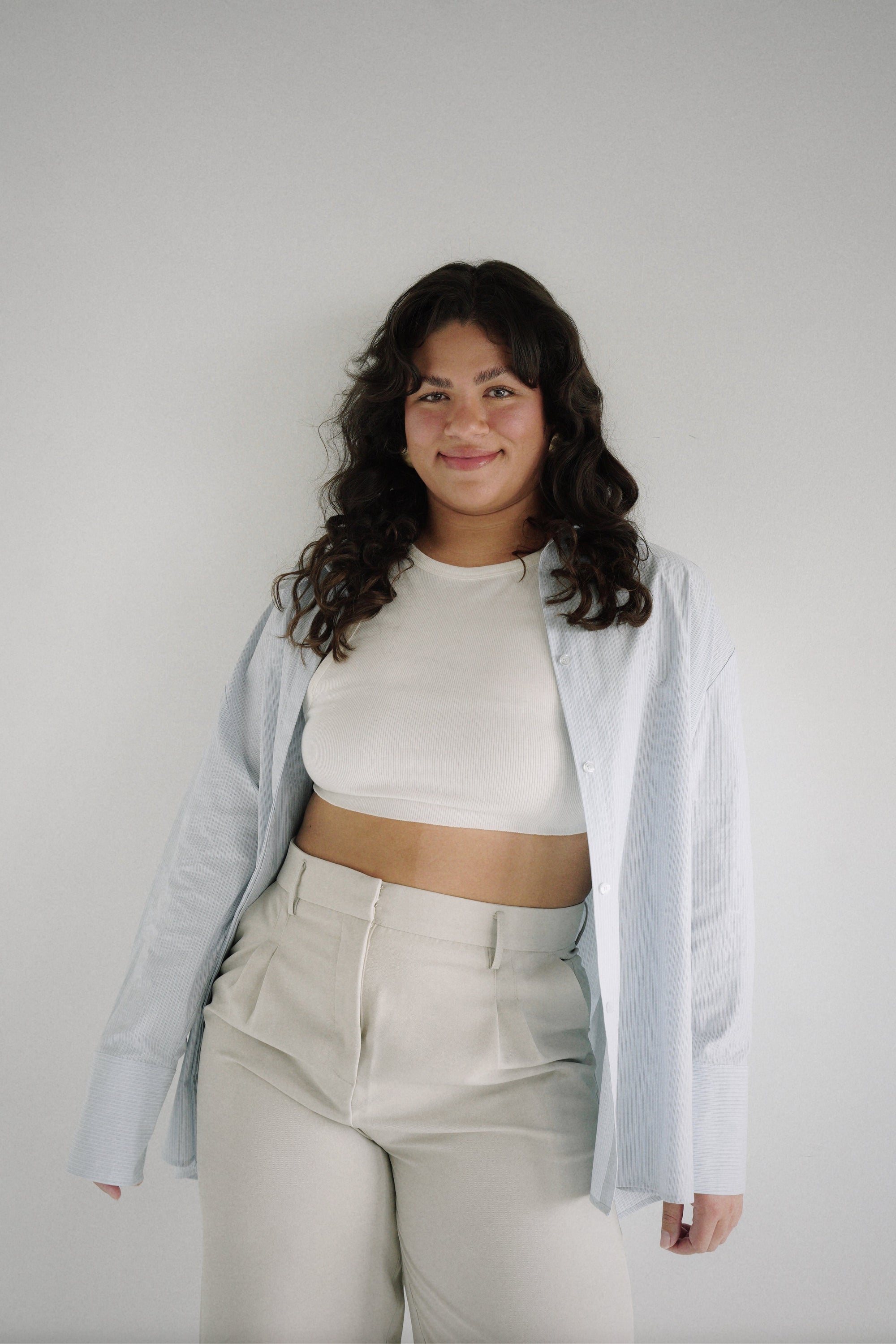 Gergana Ivanova - Amber Shirt White Blue Stripe -