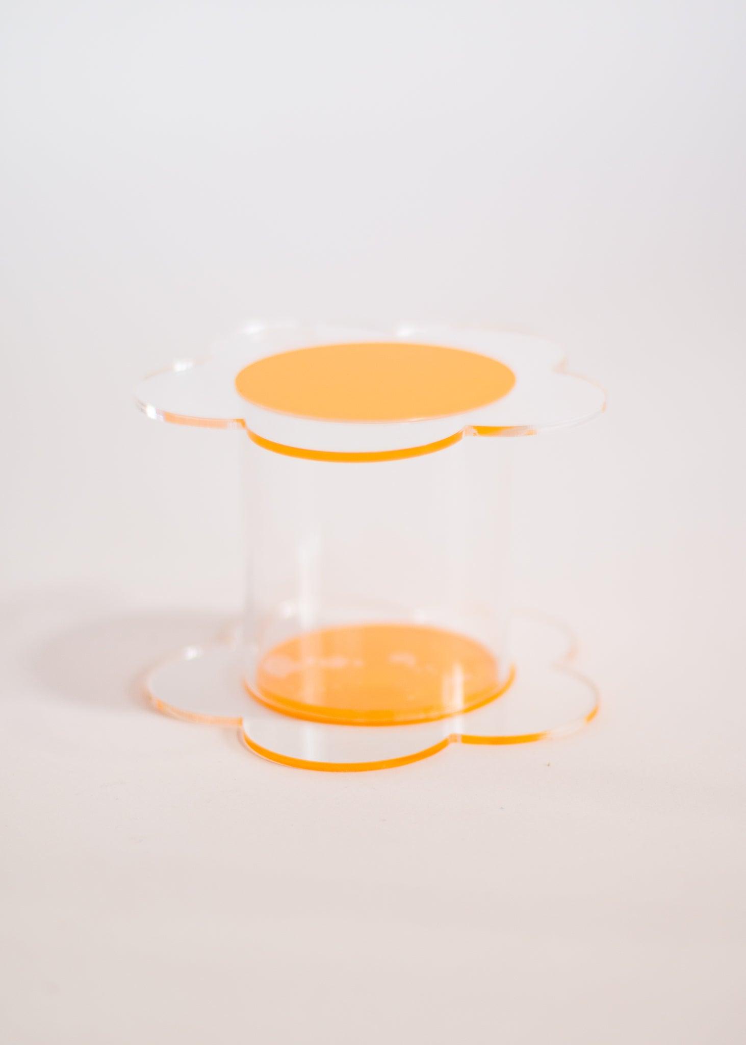 Mini Flower Acrylic Jar - Orange - offe market
