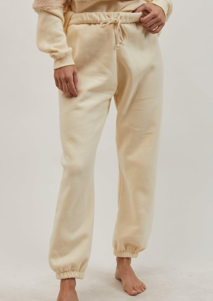 Eco-Fleece Roll Pant - Creme - offe market