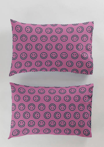 Pillow Case Set of 2 - Raspberry Happy - offe market