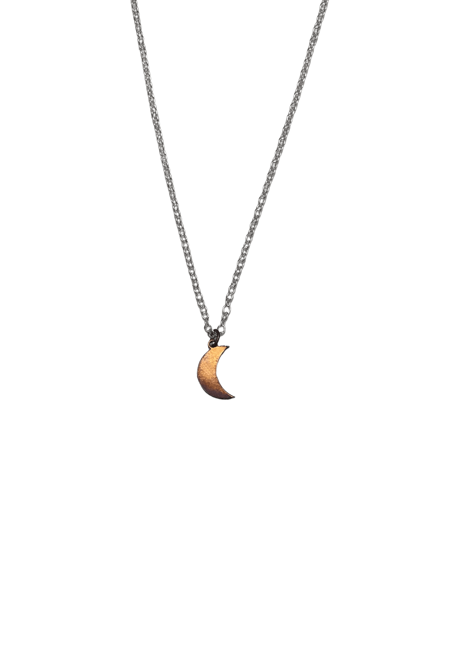 Moon Charm Necklace - Silver/Rose Vermeil - offe market