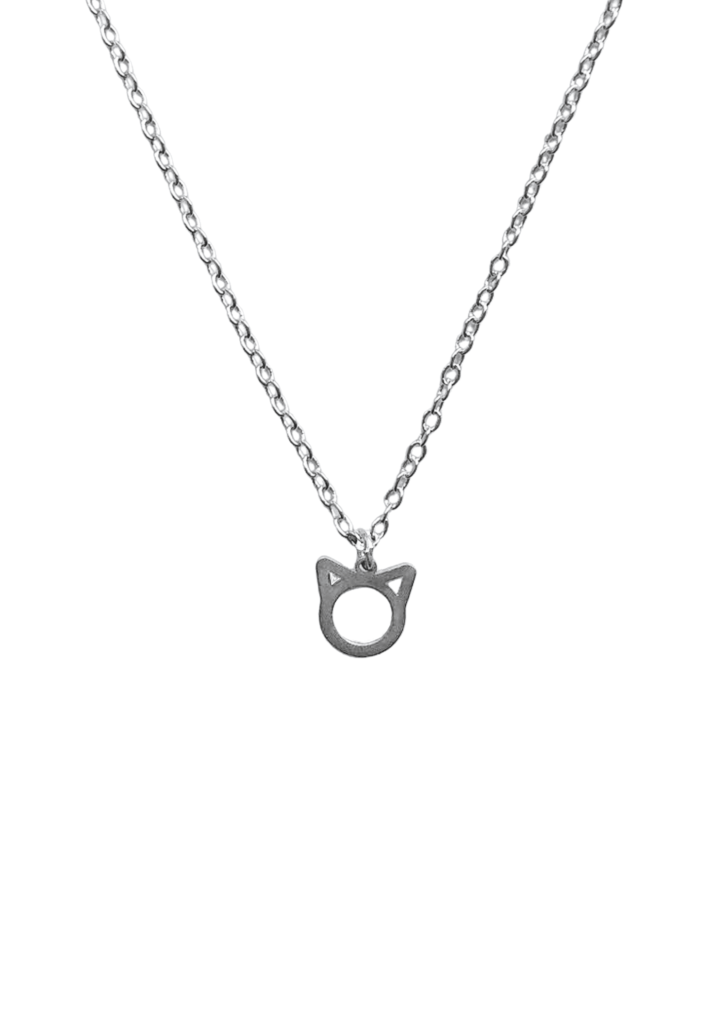 Kitten Charm Necklace - Silver - offe market