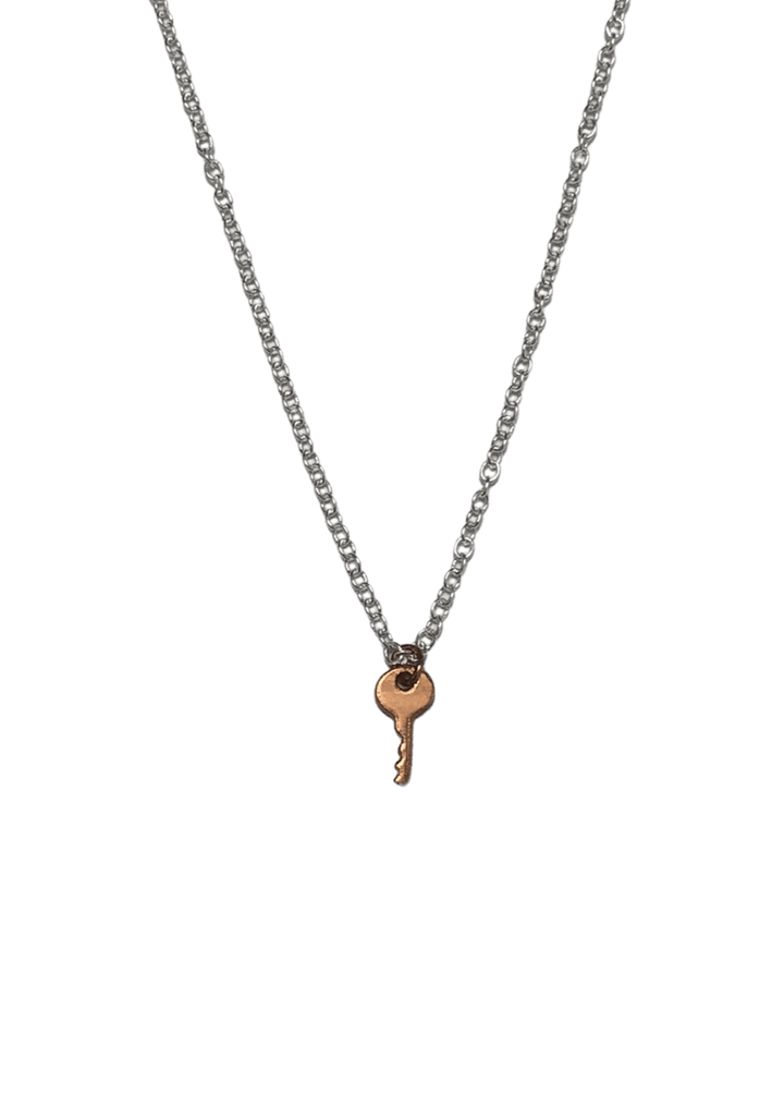 Key Charm Necklace - Silver/Rose Vermeil - offe market