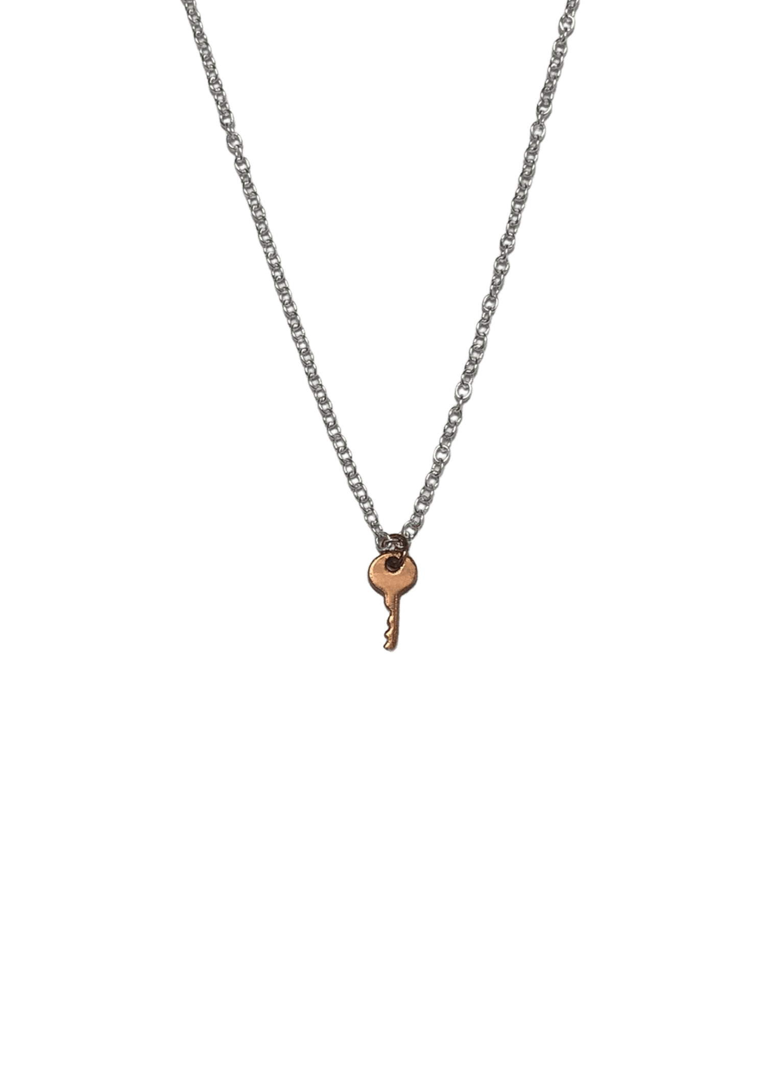 Key Charm Necklace - Silver/Rose Vermeil - offe market
