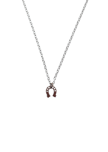 Horseshoe Charm Necklace - Silver/Rose Vermeil - offe market