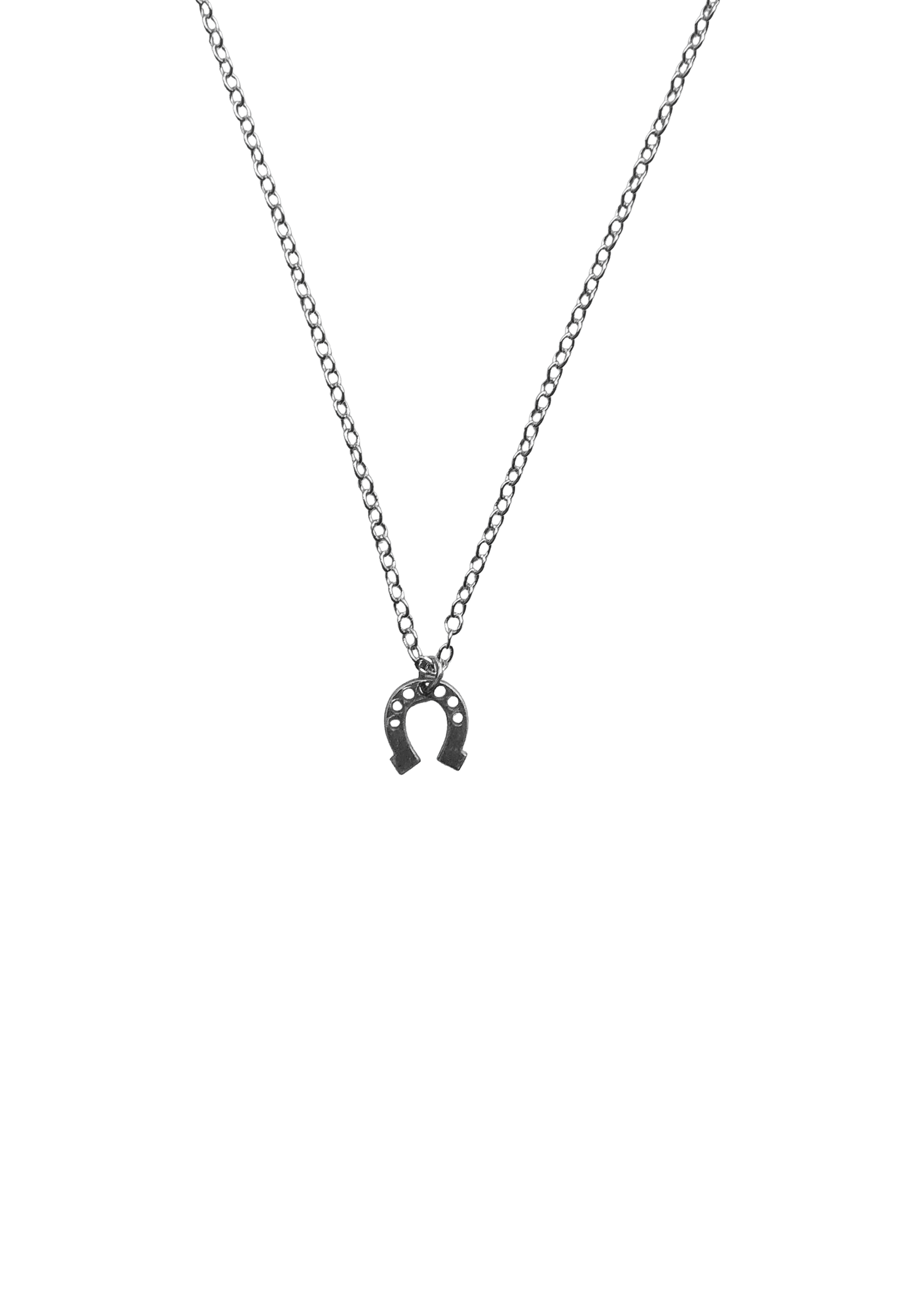 Horseshoe Charm Necklace - Silver - offe market