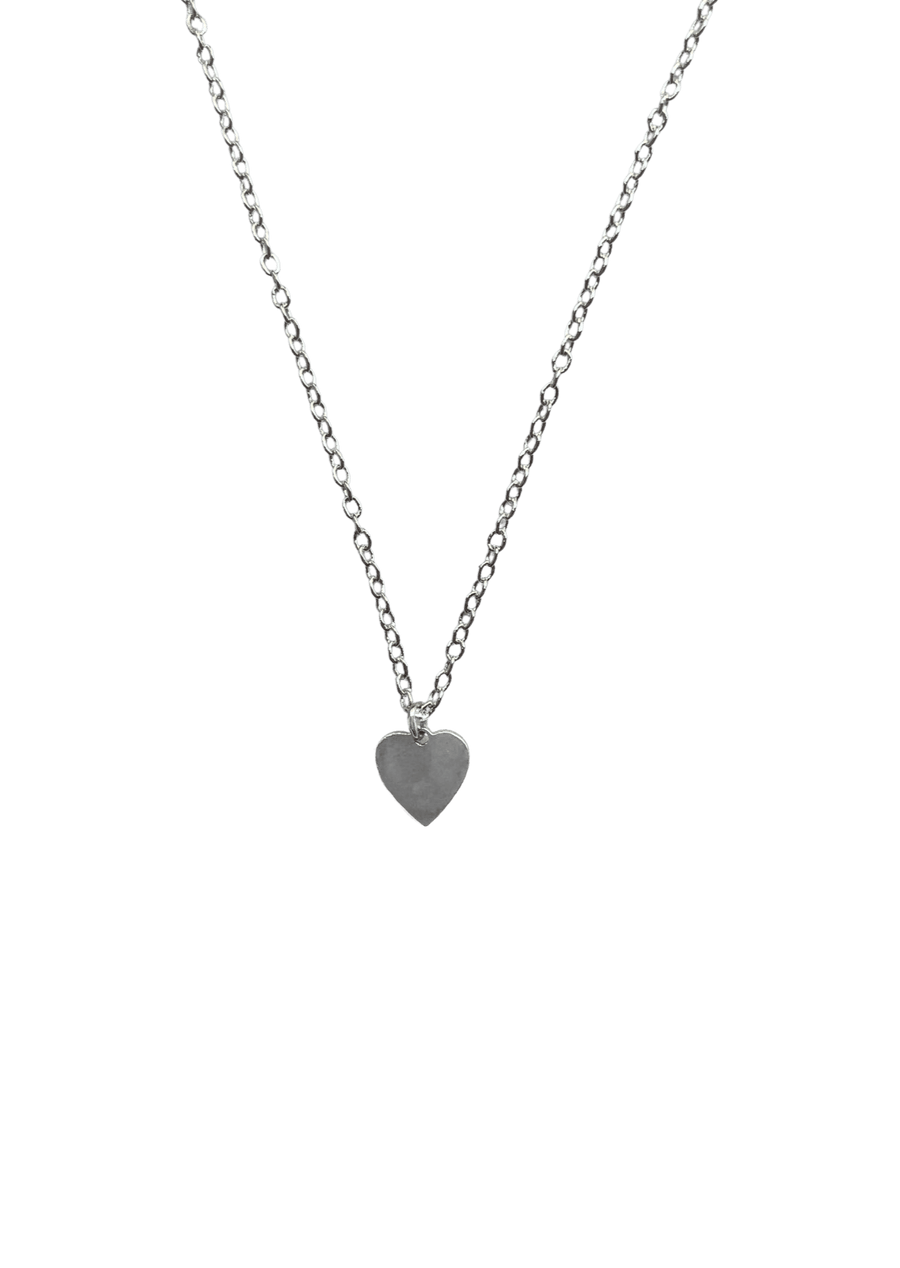 Heart Charm Necklace -  Silver - offe market