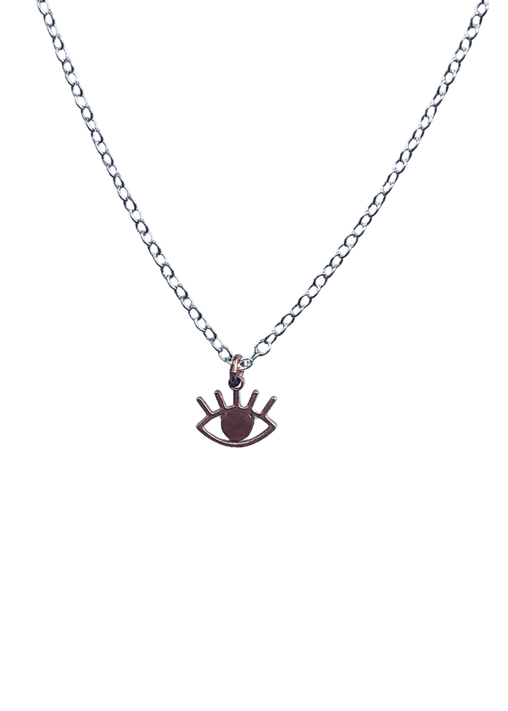 Eye Charm Necklace - Silver/Rose Vermeil - offe market