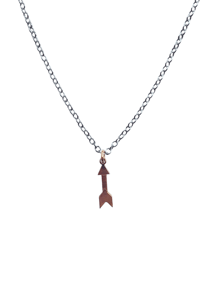 Arrow Charm Necklace - Sterling Silver / Rose Vermeil - offe market