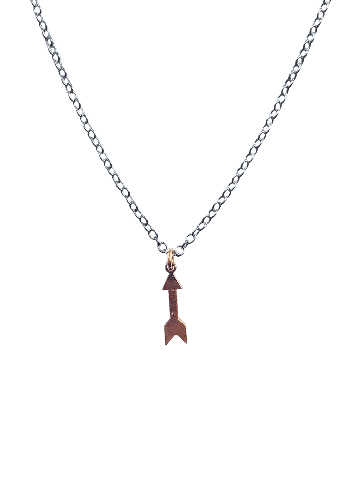 Arrow Charm Necklace - Sterling Silver / Rose Vermeil - offe market