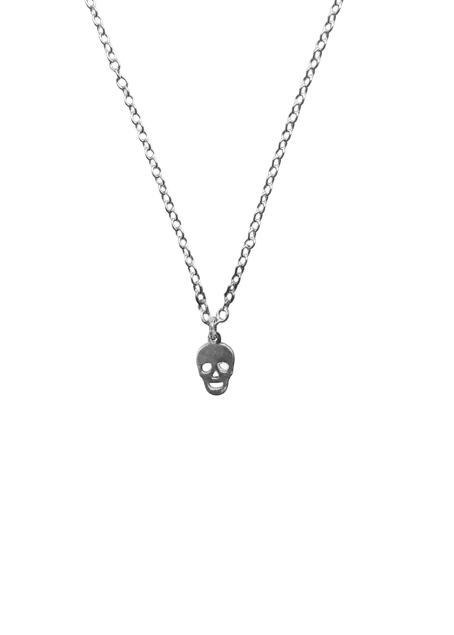 Skull Charm Necklace - Silver - offe market