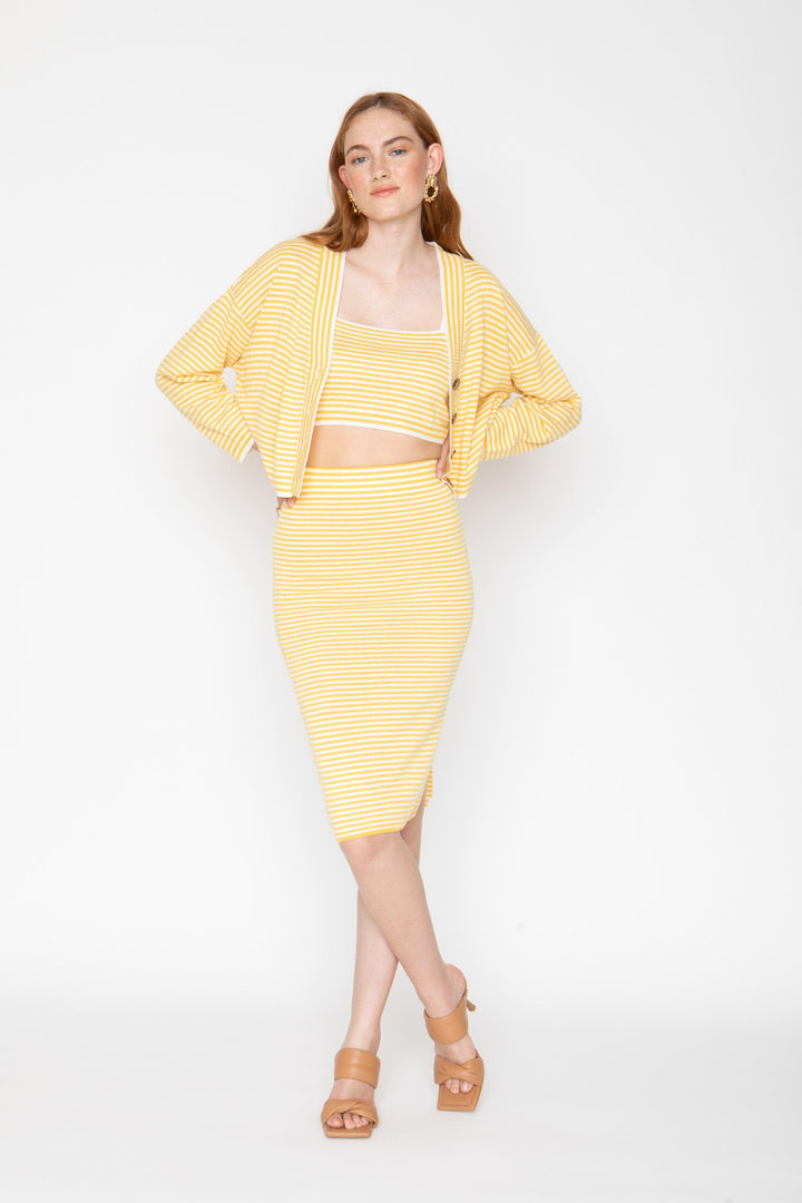 Genny Midi Skirt - Yellow - offe market