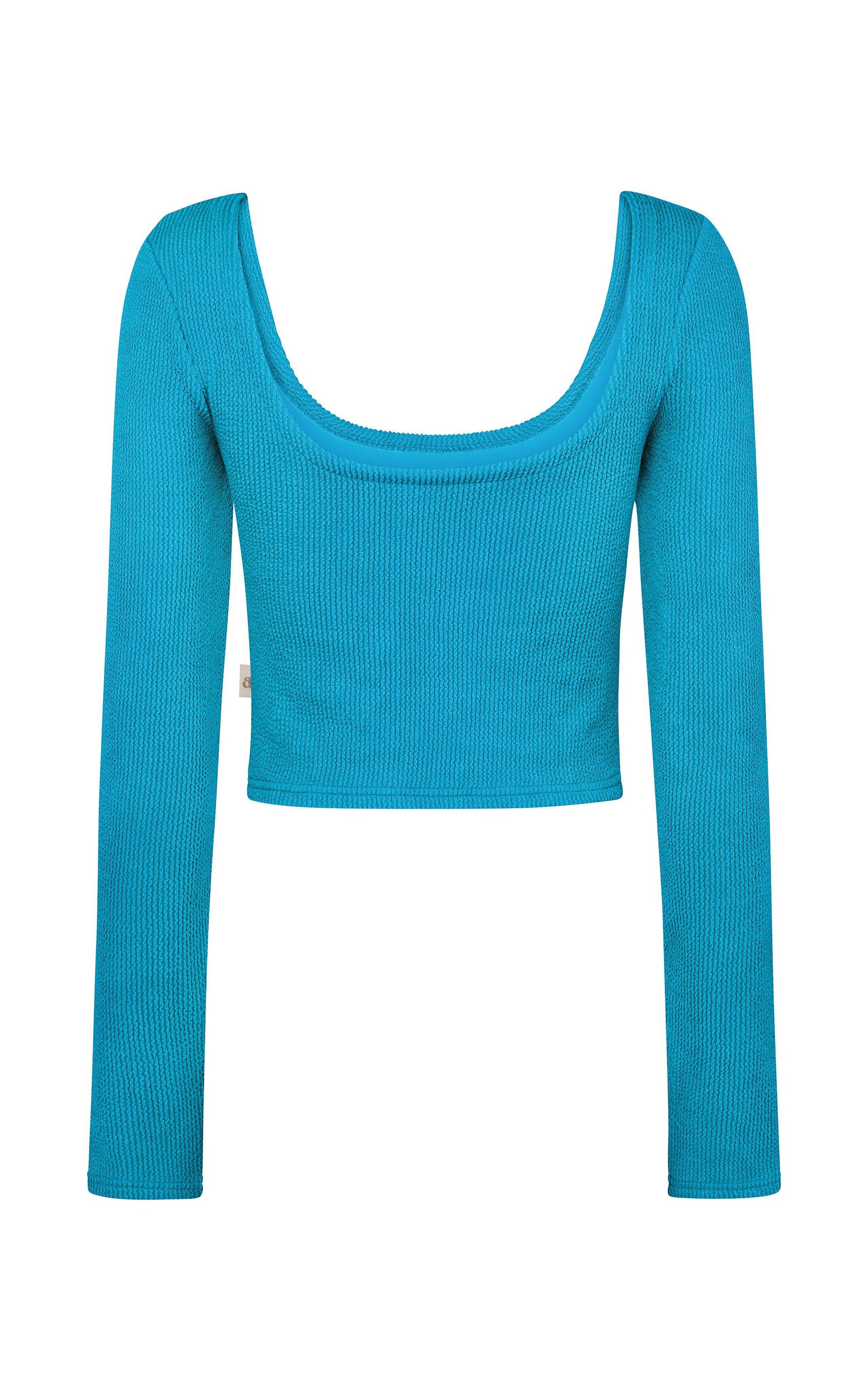 Ocean Breeze Crinkle Top - Azure Blue - offe market