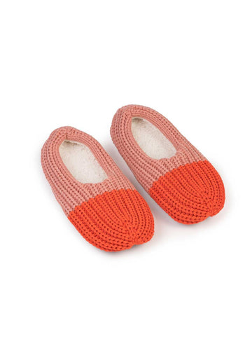 Colorblock Ribbed Slippers - Pink Poppy - offe market
