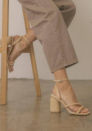Alaia - Strappy Raffia Heel Sandal - offe market