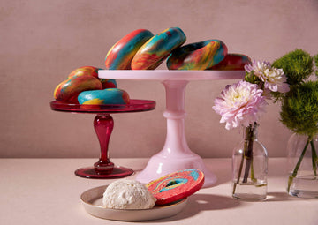 Large Heirloom Glass Cake Stand - Crown Tuscan - offe market