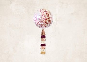 Jumbo Confetti Balloon - Burgundy/Rose Gold - offe market