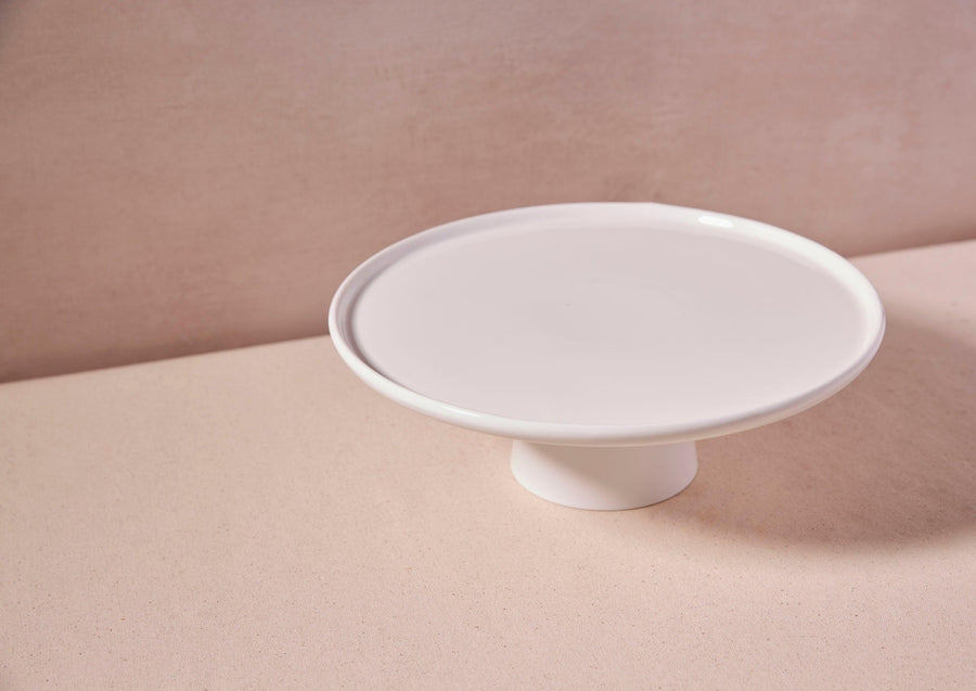 Porcelain Footed Cake Stand - White - offe market