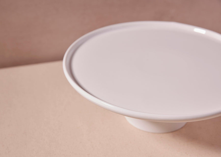 Porcelain Footed Cake Stand - White - offe market