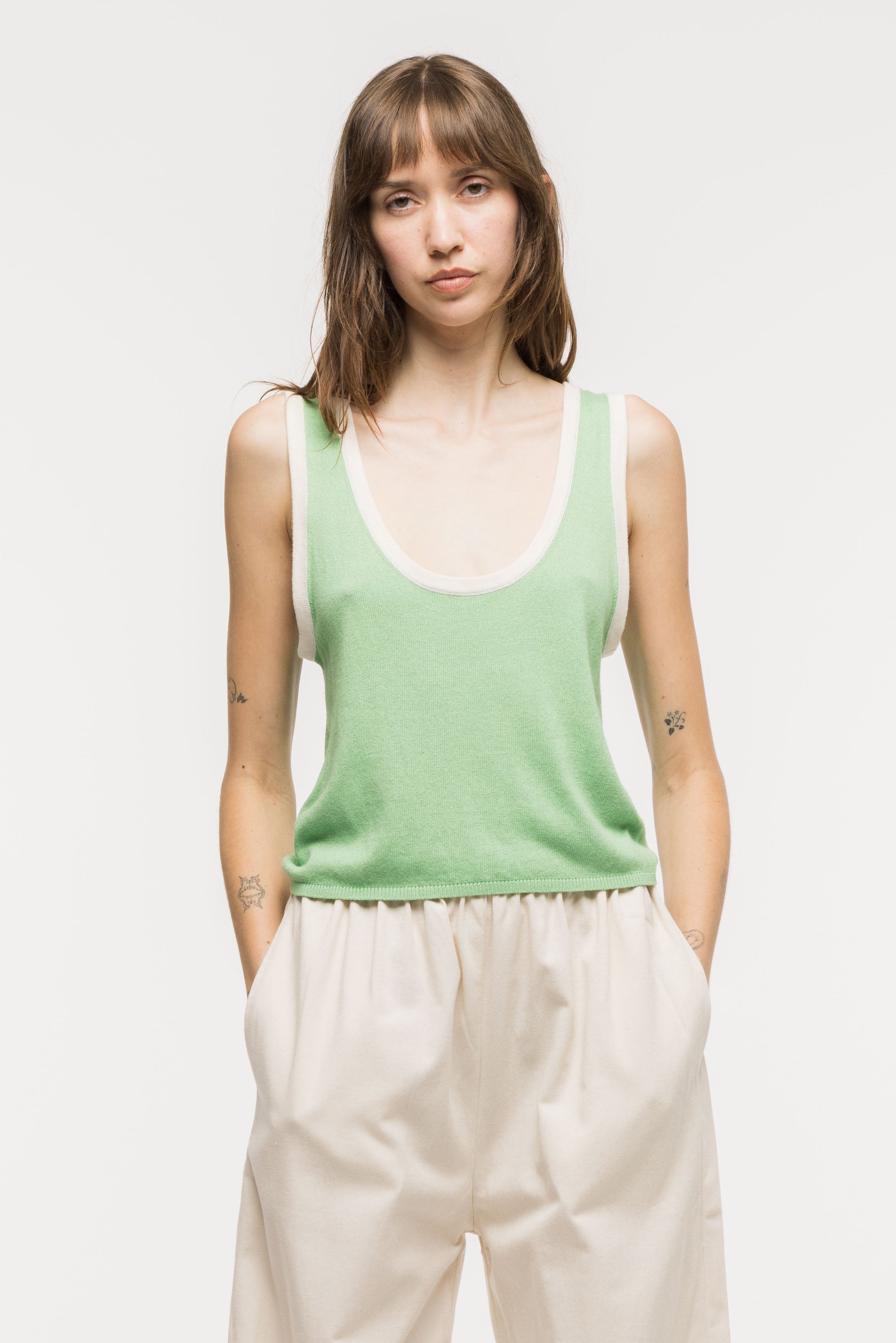 Toit Volant - Kaya Knit Tank Top - Sage -