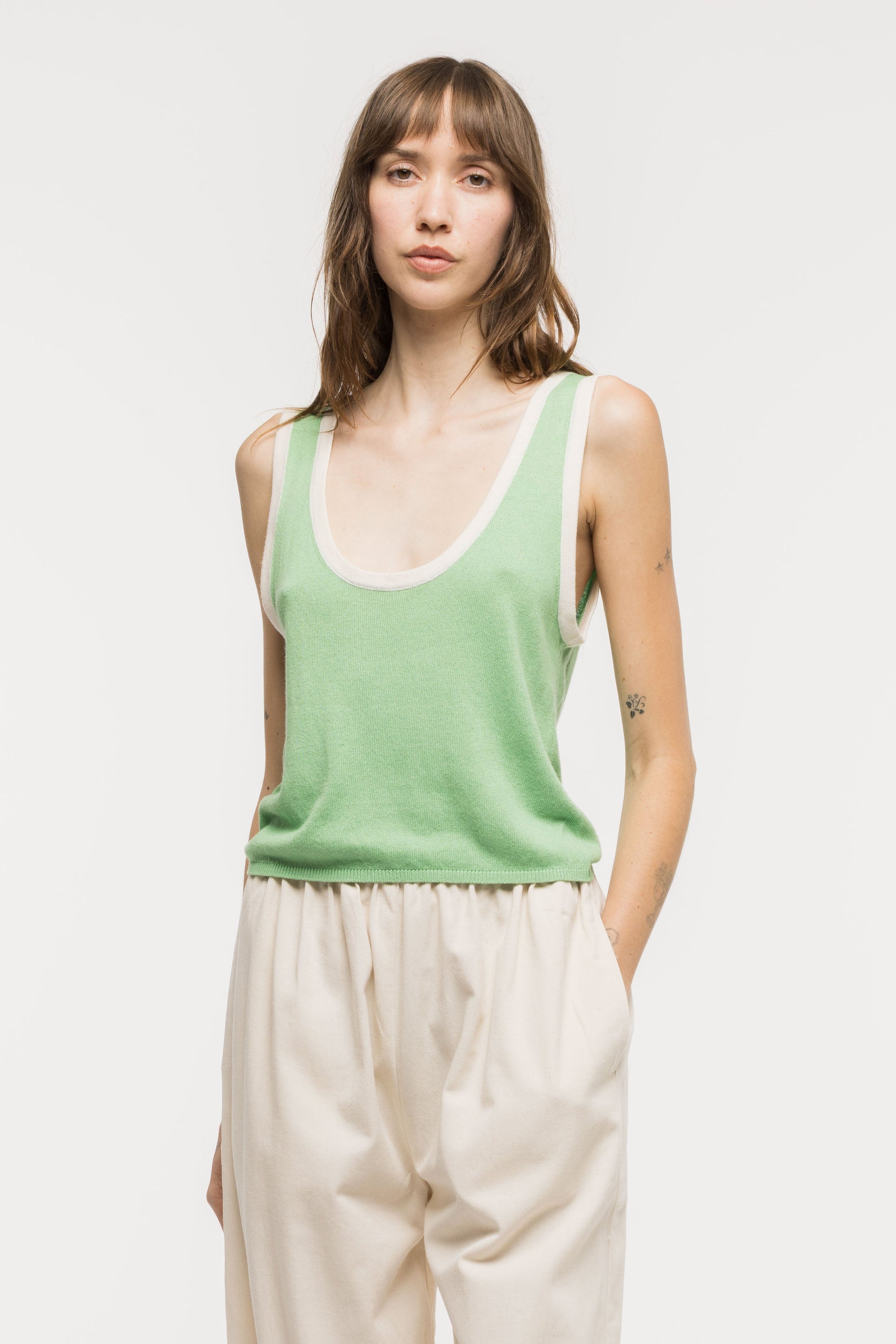 Toit Volant - Kaya Knit Tank Top - Sage -