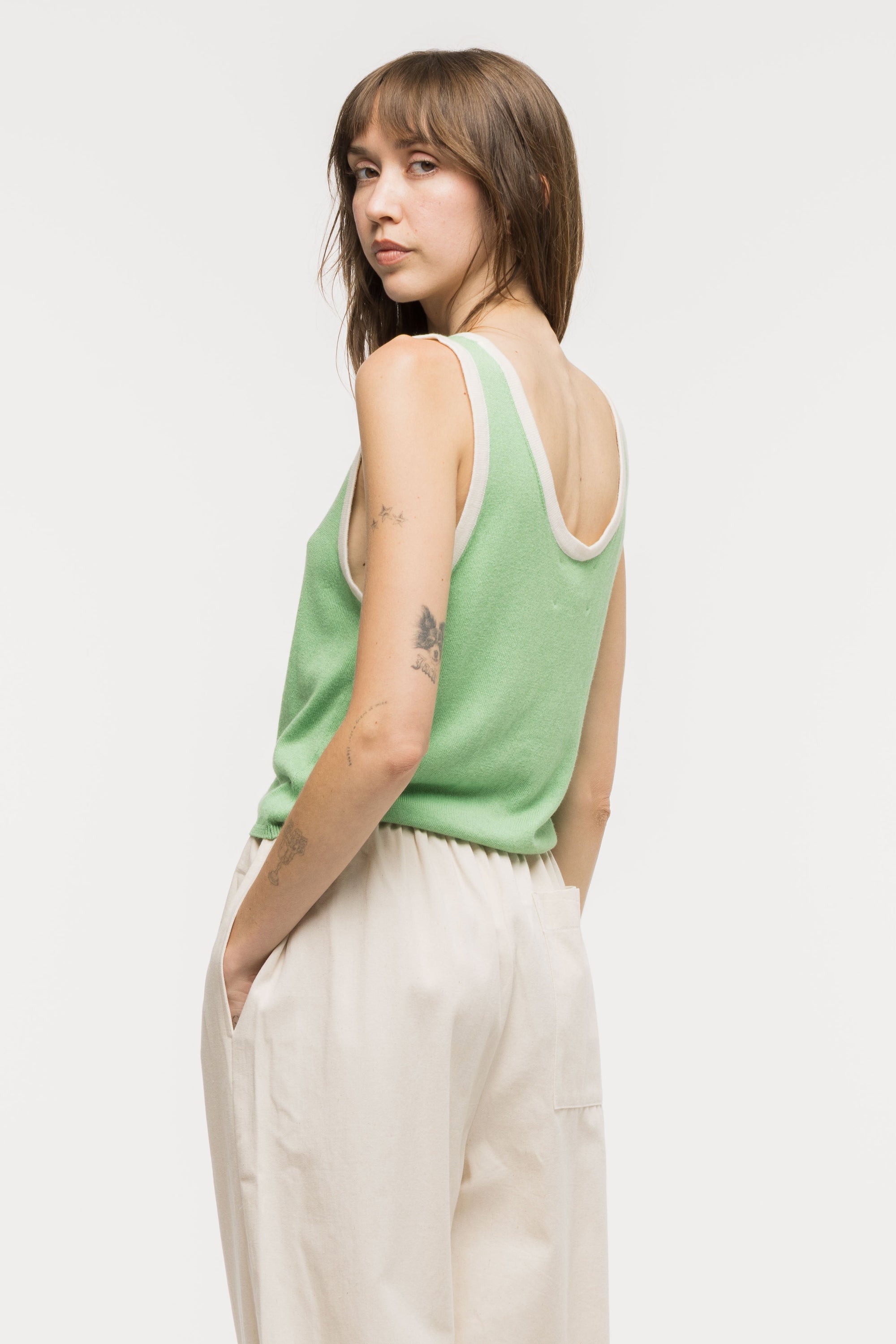 Toit Volant - Kaya Knit Tank Top - Sage -