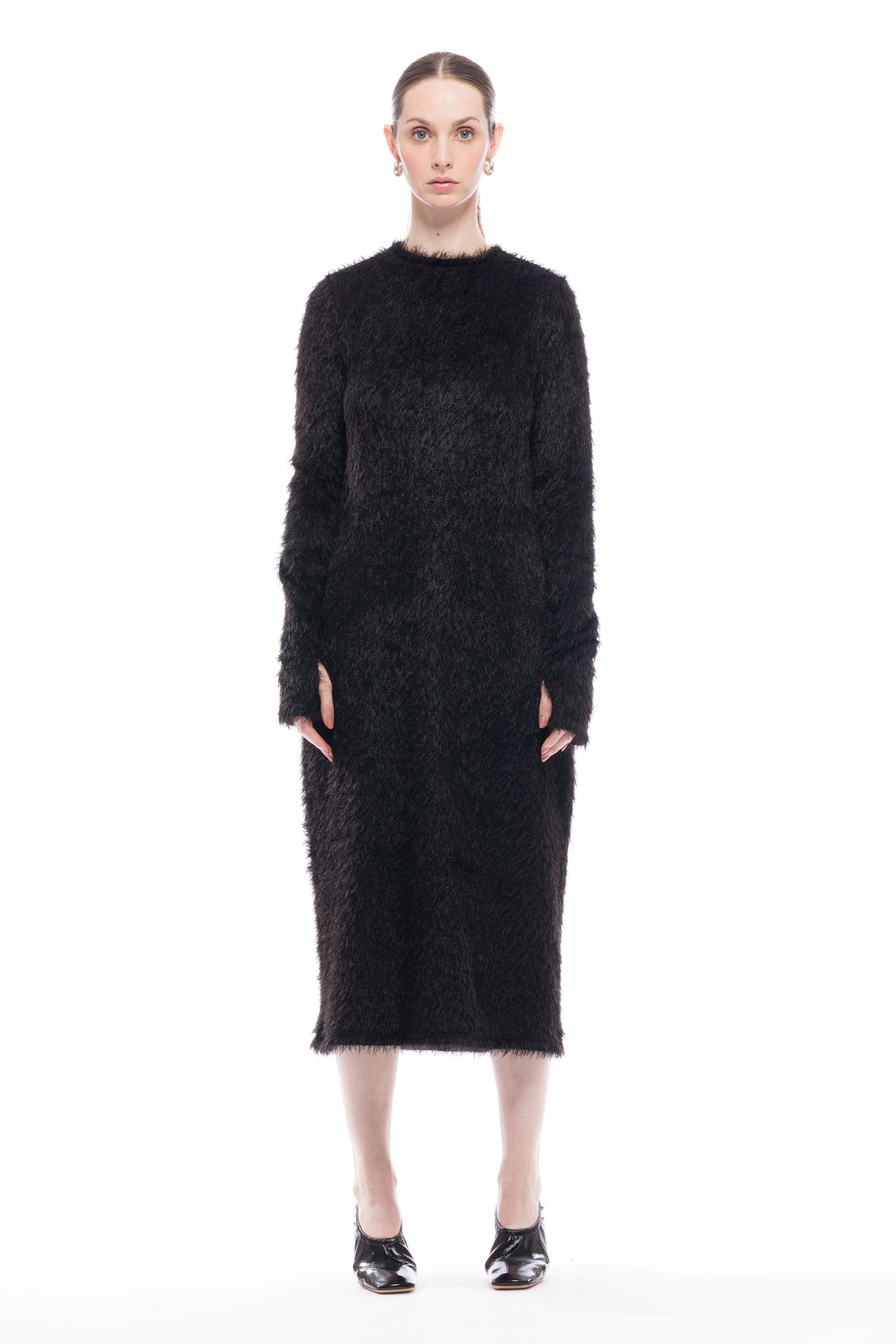 Toit Volant - Hilman Dress - Black Shaggy