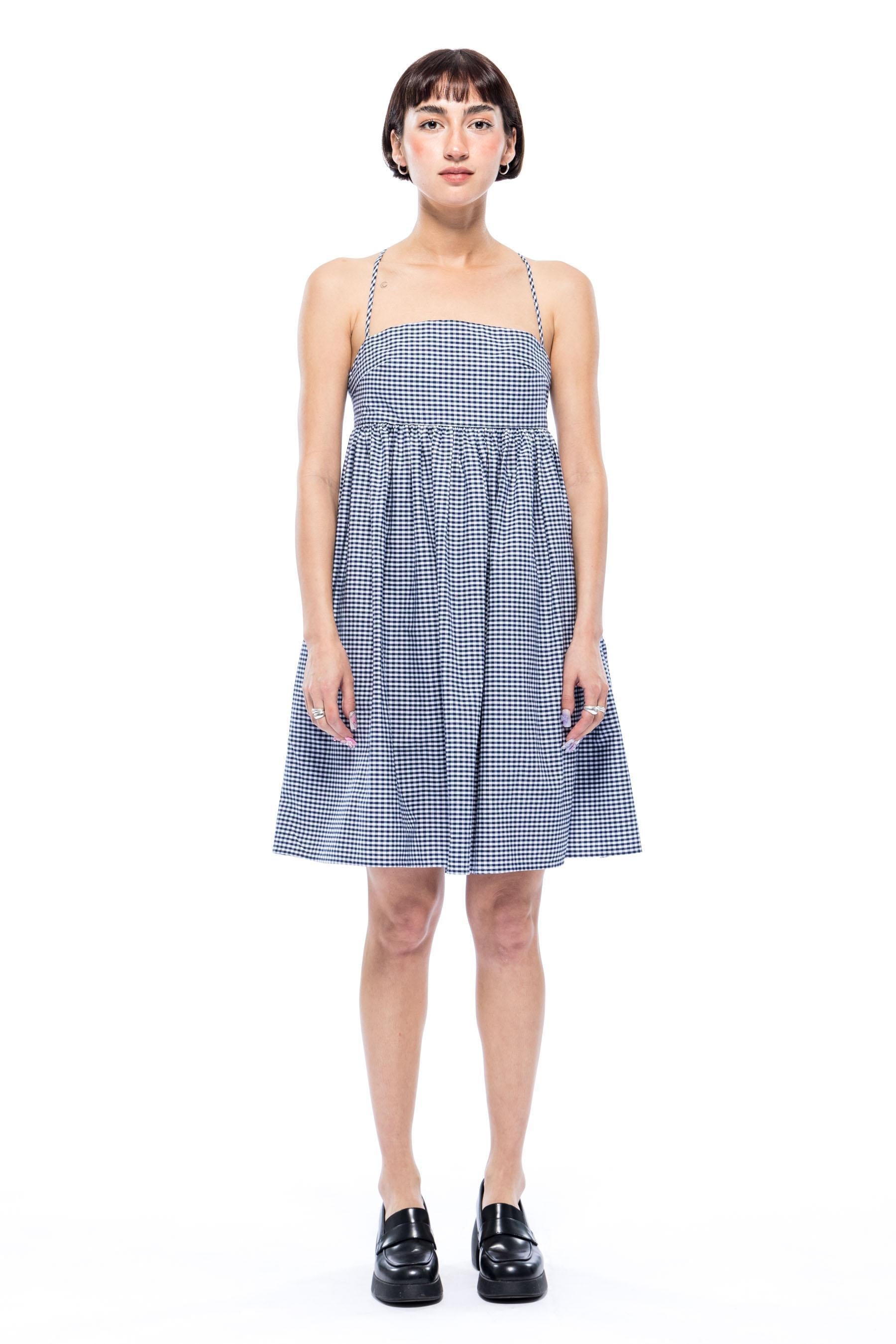 Toit Volant - Asteria Dress - Navy/White Gingham -