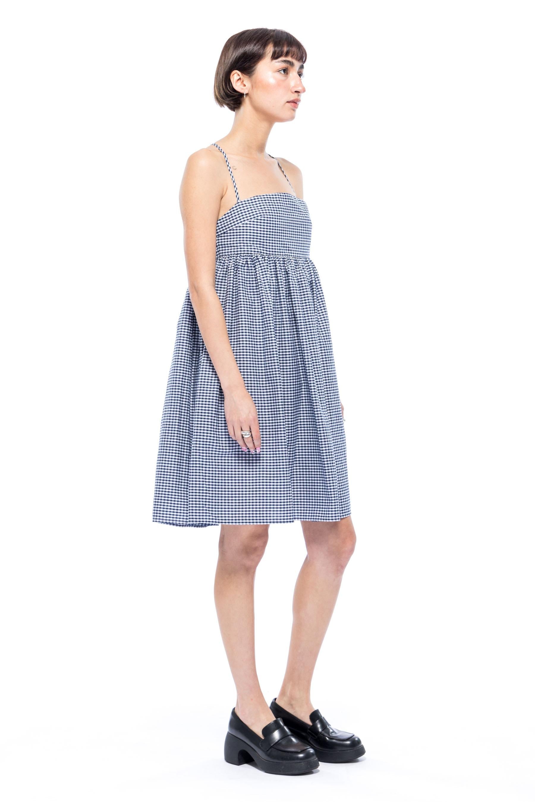 Toit Volant - Asteria Dress - Navy/White Gingham -