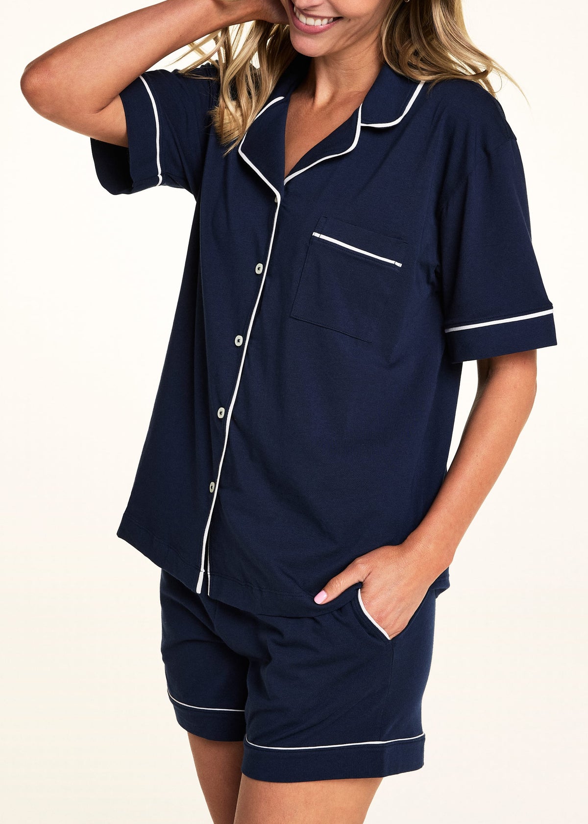Harper Wilde - Perfect Pima Pajama Shorts - Navy -