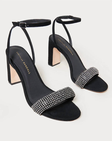 Shay Black Rhinestone Heeled Sandal – offe market