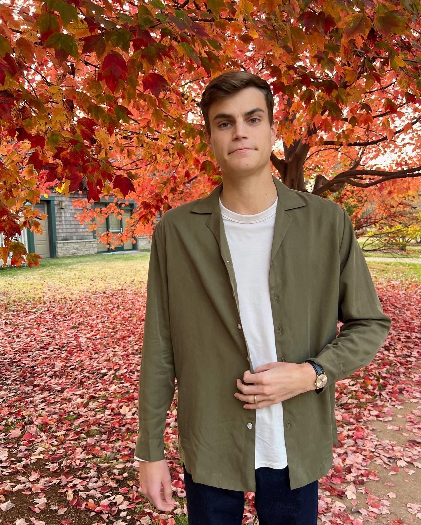 Good for Sunday - Tencel Notch Collar Shirt in Canteen -