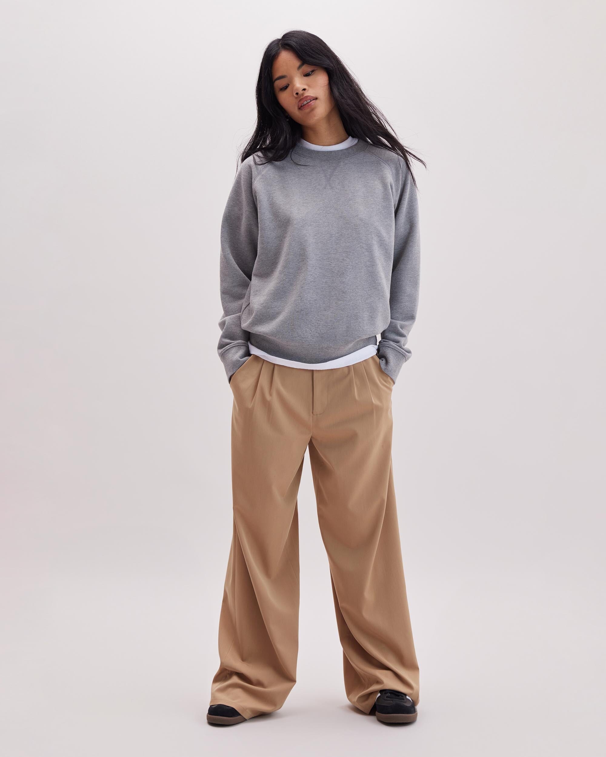 Andie Swim - Womens Sophia Fluid Wide Leg Trouser - Polyester Modal Twill - Khaki - KHAKI