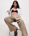 Richer Poorer - Sophia Fluid Wide Leg Trouser - Warm Grey -
