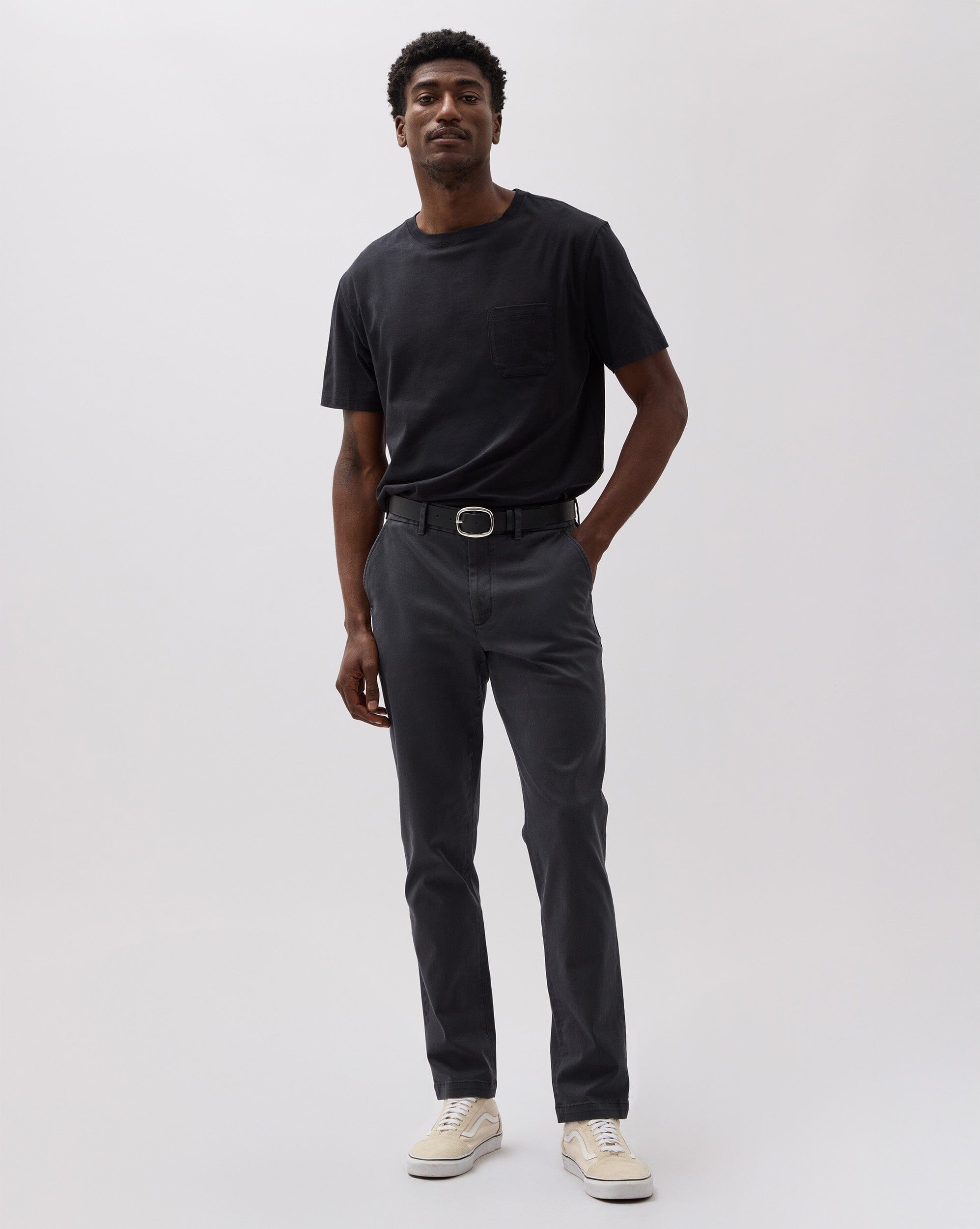 Andie Swim - Mens Lightweight Chino - Stretch Cotton Twill - Black - BLACK