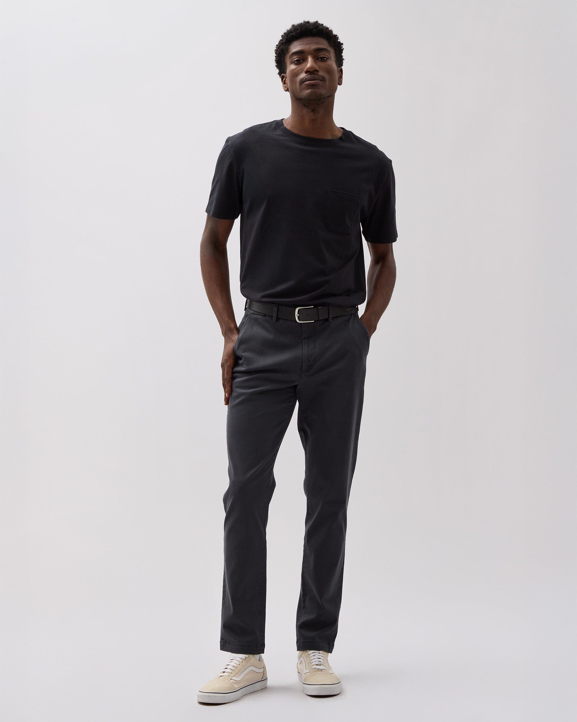 Andie Swim - Mens Lightweight Chino - Stretch Cotton Twill - Black -