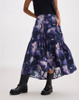 Richer Poorer - Stevie Tiered Maxi Skirt - Purple Ghost Floral - PURPLE GHOST FLORAL