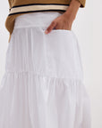Richer Poorer - Womens Stevie Tiered Maxi Skirt - White -