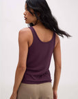 Richer Poorer - Baby Rib Scoop Tank - Plum Wine -