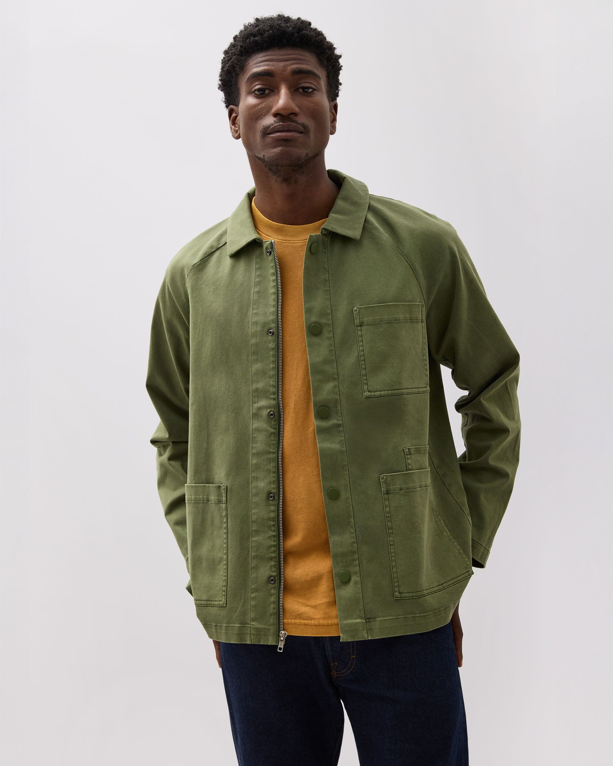 Andie Swim - Mens Lightweight Chore Coat - Stretch Cotton Twill - Cypress - CYPRESS