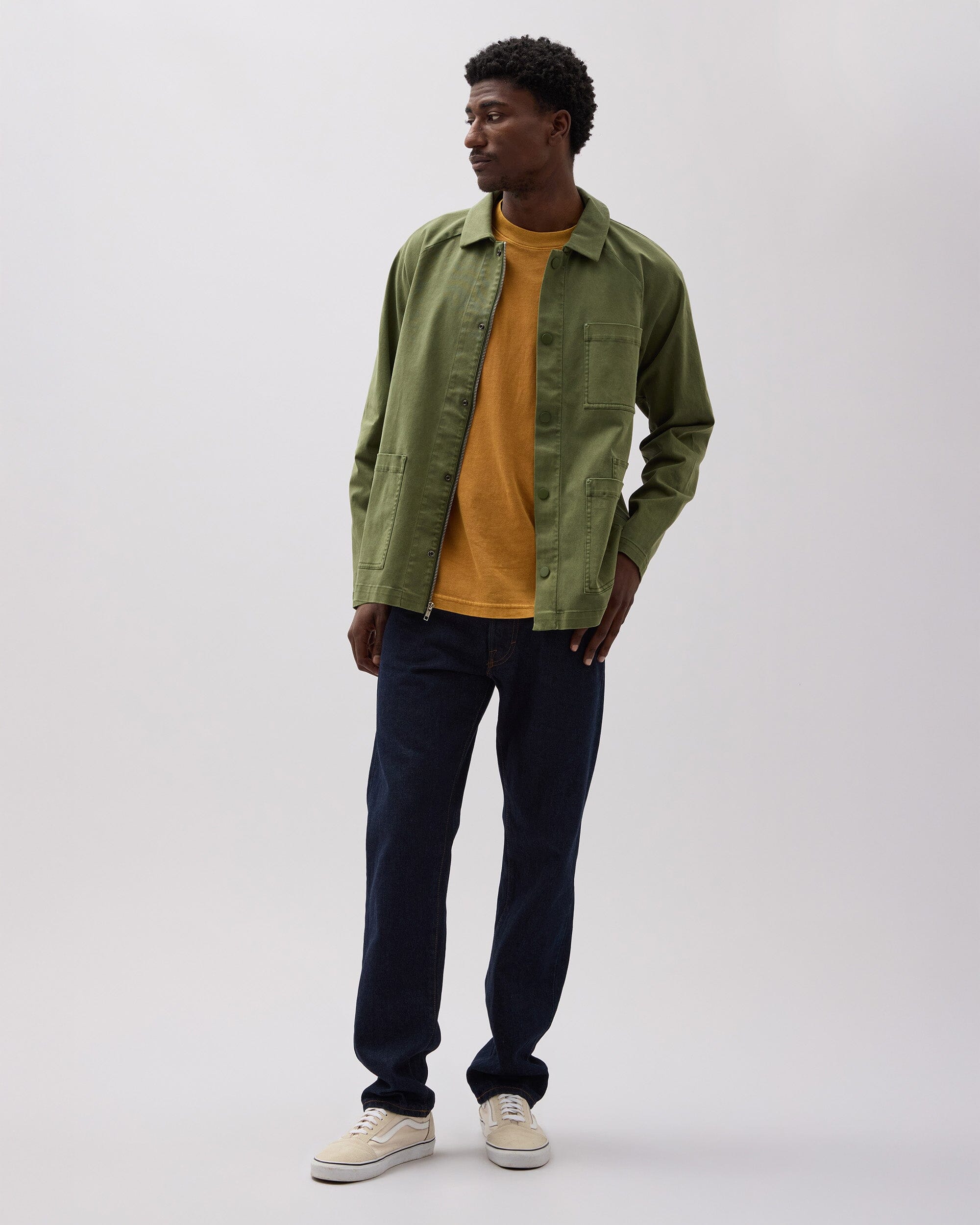 Andie Swim - Mens Lightweight Chore Coat - Stretch Cotton Twill - Cypress -