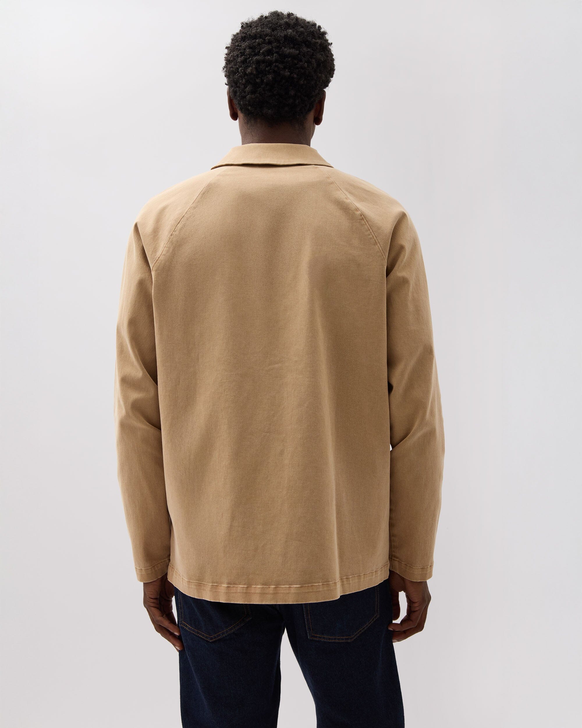 Andie Swim - Mens Lightweight Chore Coat - Stretch Cotton Twill - Khaki -