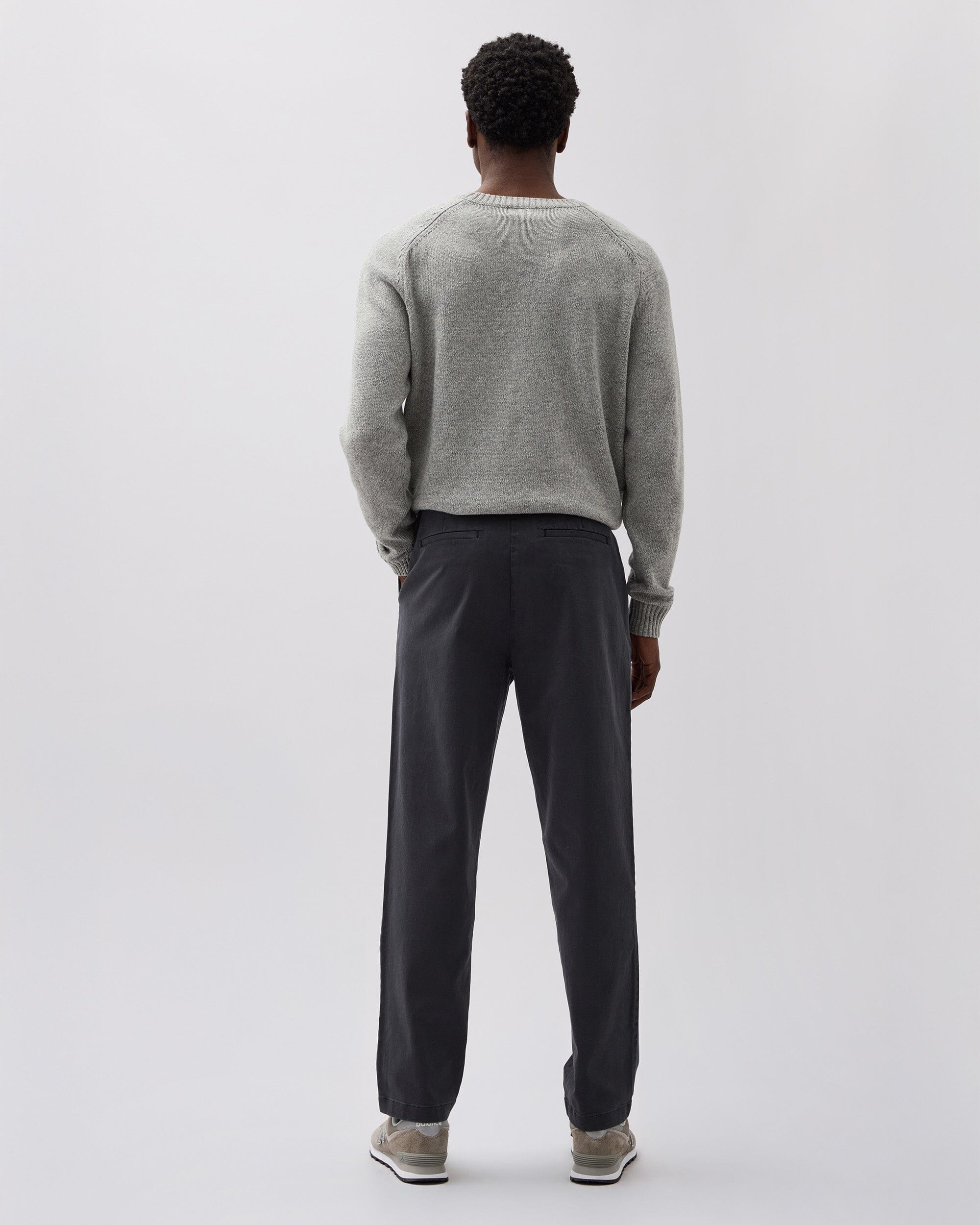 Andie Swim - Mens Pleated Lightweight Chino - Stretch Cotton Twill - Black -