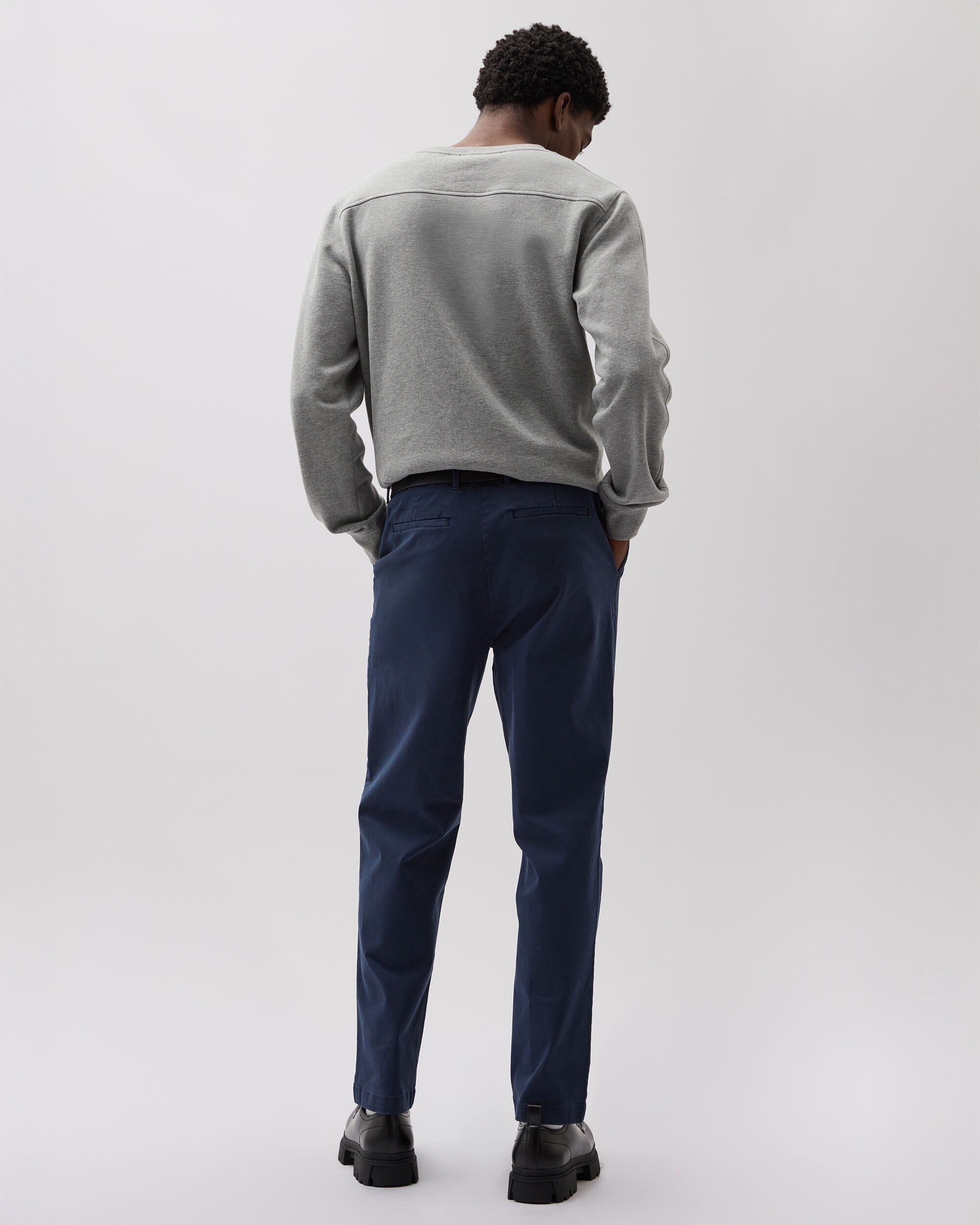 Andie Swim - Mens Pleated Lightweight Chino - Stretch Cotton Twill - Blue Nights -