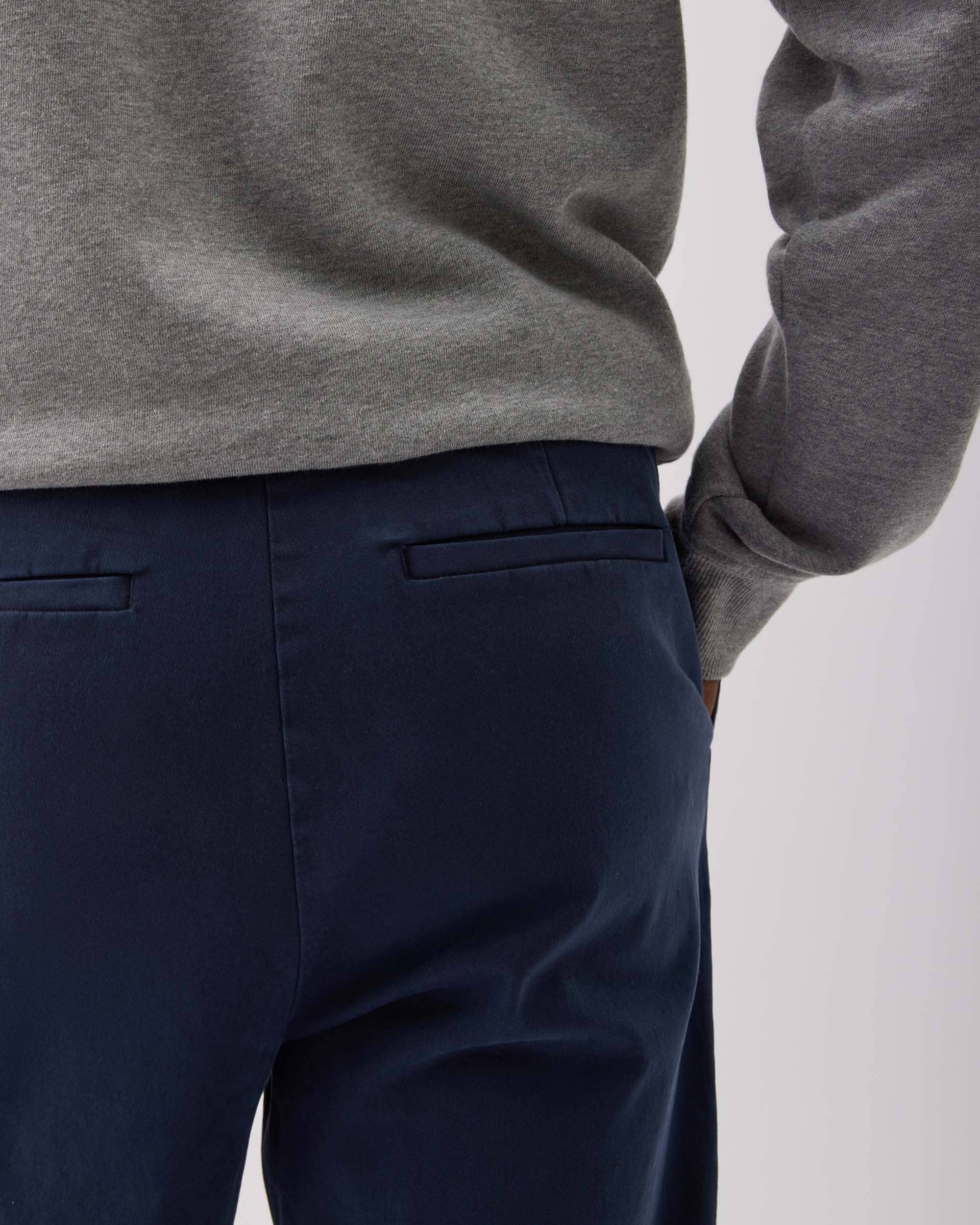 Andie Swim - Mens Pleated Lightweight Chino - Stretch Cotton Twill - Blue Nights -
