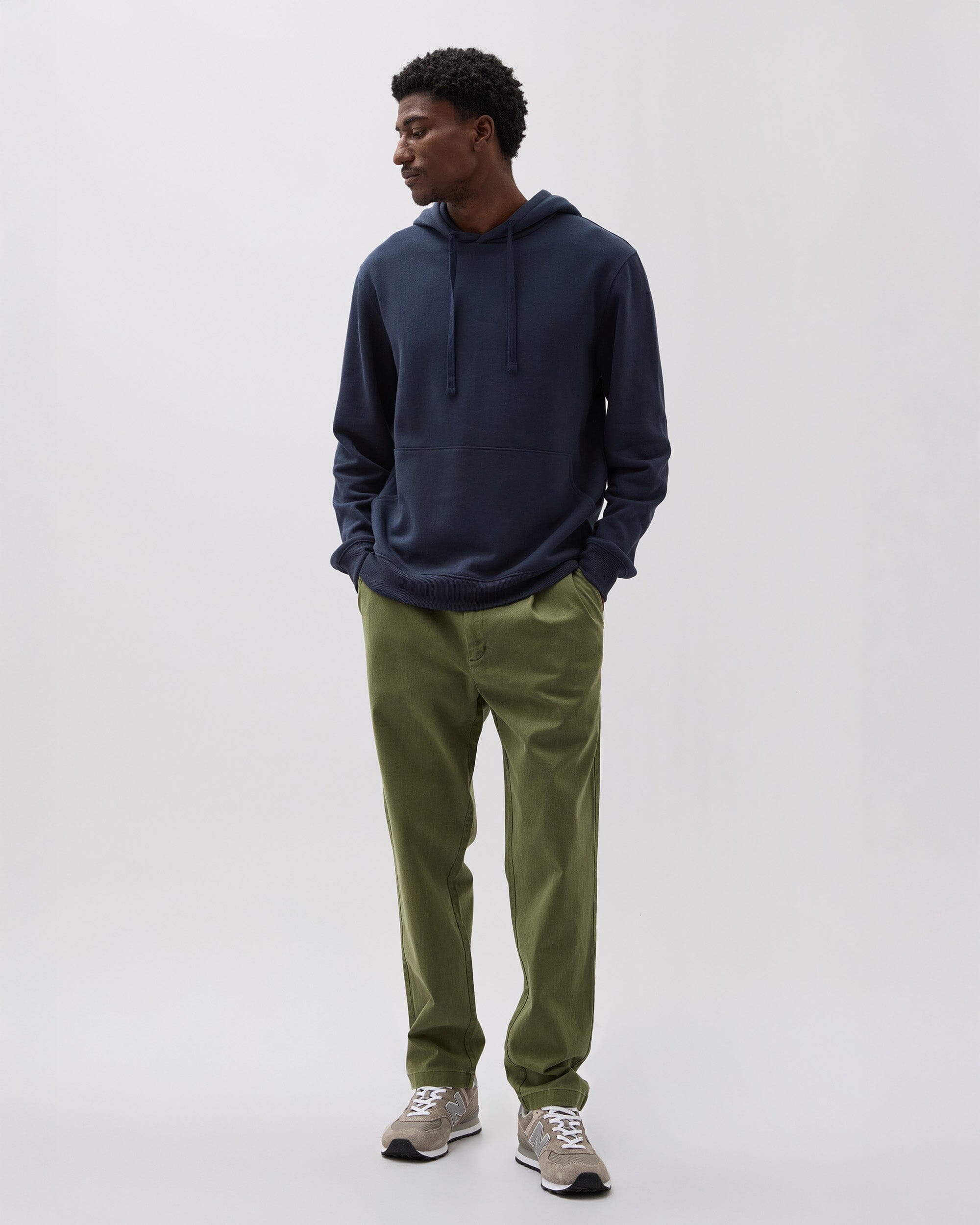 Andie Swim - Mens Pleated Lightweight Chino - Stretch Cotton Twill - Cypress - CYPRESS