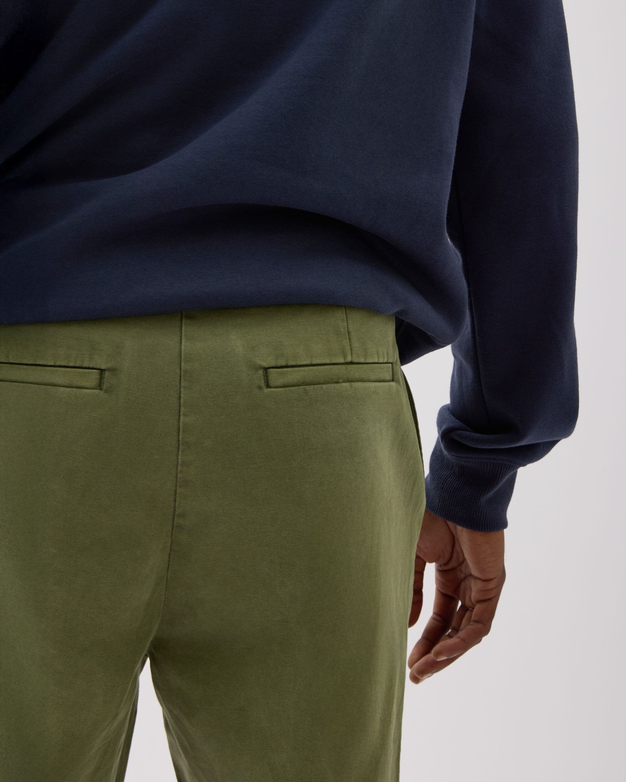 Andie Swim - Mens Pleated Lightweight Chino - Stretch Cotton Twill - Cypress -
